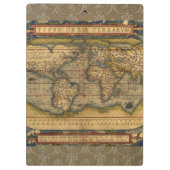 Wereldkaart Antiek Ortelius Europe Travel Klembord (Achterkant)