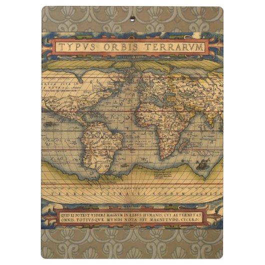 Wereldkaart Antiek Ortelius Europe Travel Klembord (Achterkant)