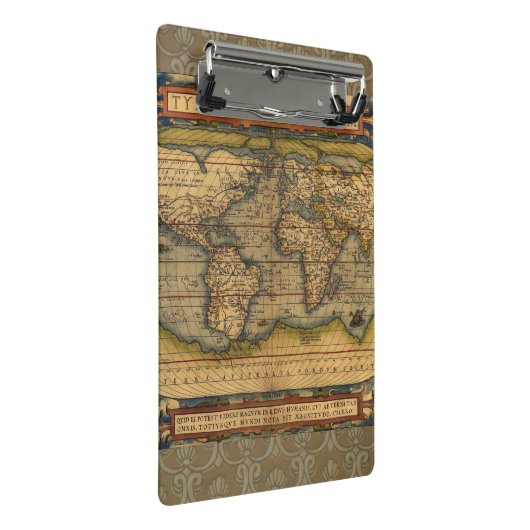 Wereldkaart Antiek Ortelius Europe Travel Mini Klembord (Schuin)