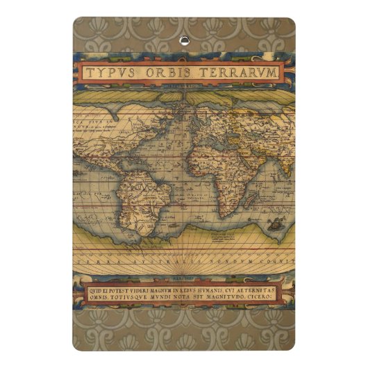 Wereldkaart Antiek Ortelius Europe Travel Mini Klembord (Achterkant)