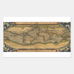 Wereldkaart Antiek Ortelius Europe Travel Rechthoekige Sticker