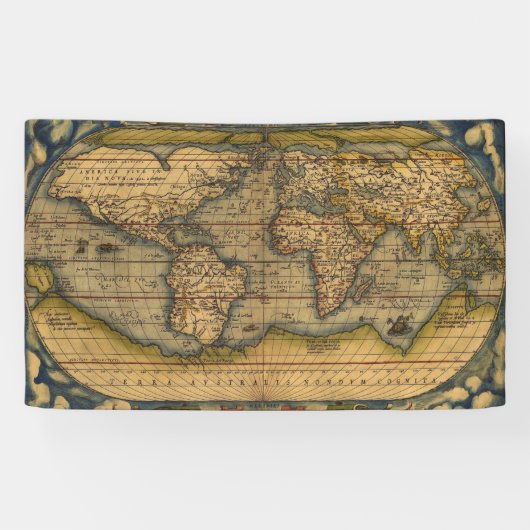 Wereldkaart Antiek Ortelius Europe Travel Spandoek (Horizontaal)