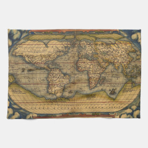 Wereldkaart Antiek Ortelius Europe Travel Theedoek