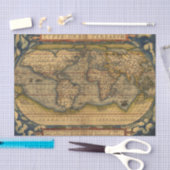 Wereldkaart Antiek Ortelius Europe Travel Tissuepapier (Craft)