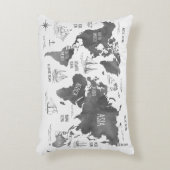 Wereldkaart Art Zwart Wit Nautisch Accent Kussen (Voorkant(Verticaal))
