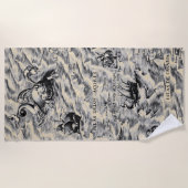  Wereldkaart Atlantische Oceaan en de Azoren Strandlaken (Voorkant)