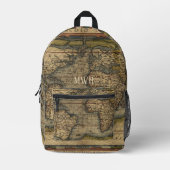  Wereldkaart Atlas Historical Monogrammed Bedrukte Rugzak (Voorkant)