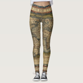  Wereldkaart Atlas Historisch Leggings