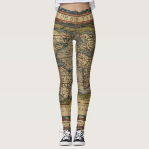  Wereldkaart Atlas Historisch Leggings