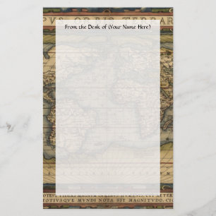 Wereldkaart Atlas Historisch Ontwerp Briefpapier