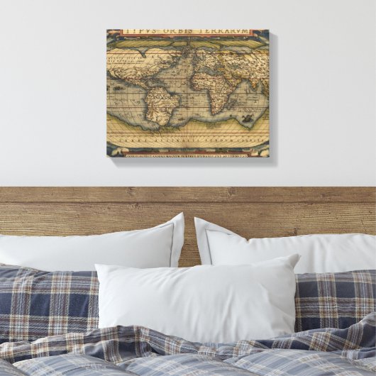  Wereldkaart Atlas Historisch Ontwerp Canvas Afdruk (Insitu (Slaapkamer))