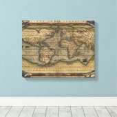 Wereldkaart Atlas Historisch Ontwerp Canvas Afdruk (Insitu (Houten vloer))