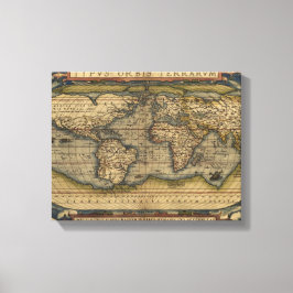  Wereldkaart Atlas Historisch Ontwerp Canvas Afdruk