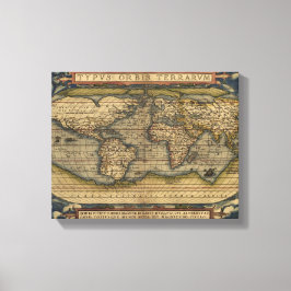  Wereldkaart Atlas Historisch Ontwerp Canvas Afdruk