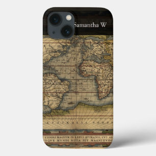  Wereldkaart Atlas Historisch Ontwerp iPhone 13 Hoesje