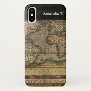  Wereldkaart Atlas Historisch Ontwerp iPhone X Hoesje