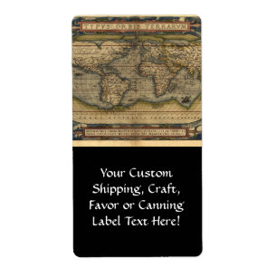 Wereldkaart Atlas Historisch Ontwerp Etiket