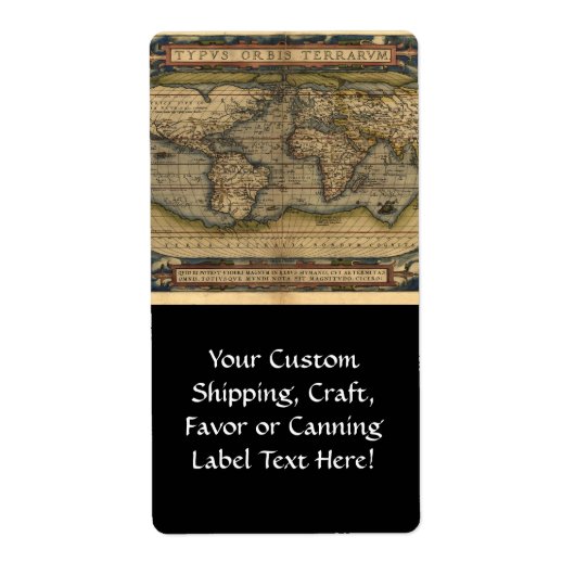 Wereldkaart Atlas Historisch Ontwerp Etiket (Voorkant)