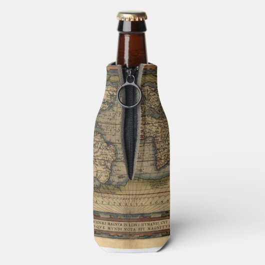  Wereldkaart Atlas Historisch Ontwerp Flesjeskoeler (Fles Achterkant)