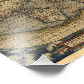  Wereldkaart Atlas Historisch Ontwerp Foto Afdruk (Hoek)