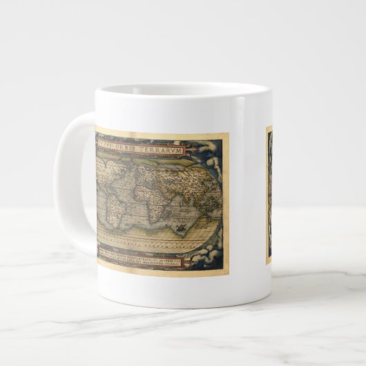 Wereldkaart Atlas Historisch Ontwerp Grote Koffiekop (Links)