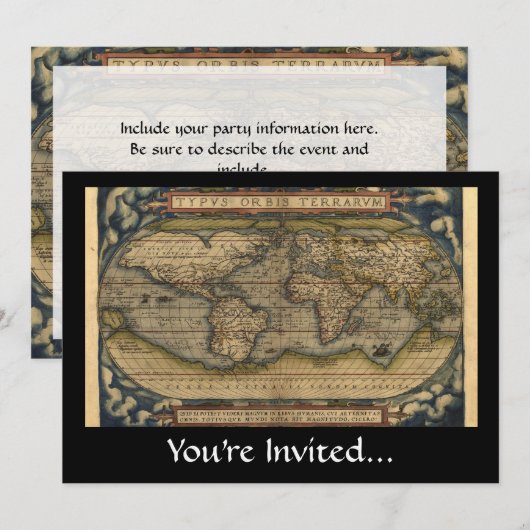 Wereldkaart Atlas Historisch Ontwerp Kaart (Voorkant / Achterkant)