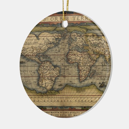 Wereldkaart Atlas Historisch Ontwerp Keramisch Ornament (Links)