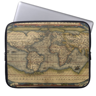  Wereldkaart Atlas Historisch Ontwerp Laptop Sleeve