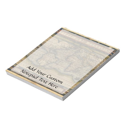  Wereldkaart Atlas Historisch Ontwerp Notitieblok (Linkerzijde)