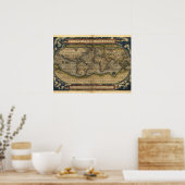  Wereldkaart Atlas Historisch Ontwerp Poster (Keuken)