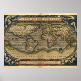  Wereldkaart Atlas Historisch Ontwerp Poster