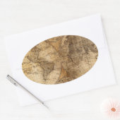  Wereldkaart Atlas Ovale Sticker (Envelop)