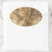  Wereldkaart Atlas Ovale Sticker (Tas)