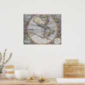 Wereldkaart  atlas poster (Keuken)