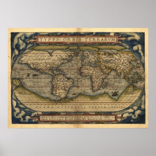  Wereldkaart Atlas TYPVS ORBIS TERRARVM Poster (Voorkant)