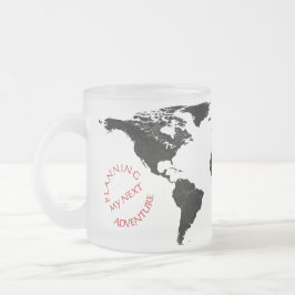 Wereldkaart Avontuur – Gepersonaliseerd Matglas Koffiemok