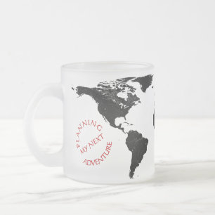 Wereldkaart Avontuur – Gepersonaliseerd Matglas Koffiemok