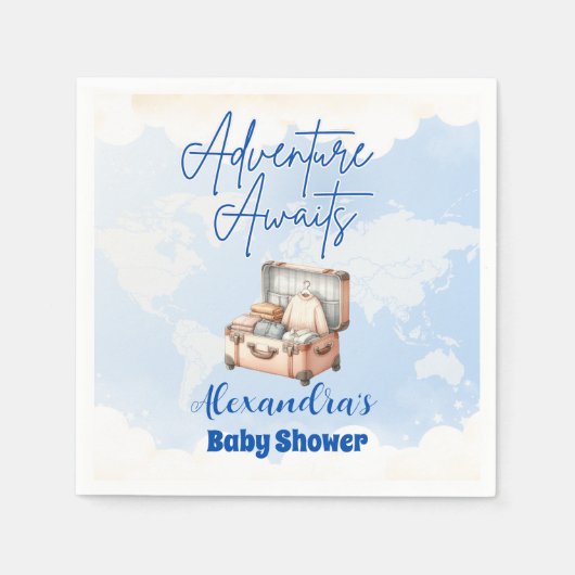 Wereldkaart Avontuur WaitsBabydouche Servet (Voorkant)