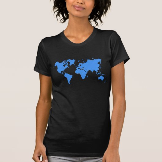 Wereldkaart - Baby Blue T-shirt (Voorkant)