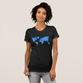 Wereldkaart - Baby Blue T-shirt (Voorkant volledig)
