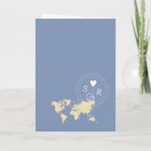 Wereldkaart Baby Blue  Wedding Destination Passpor (Achterkant)