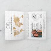 Wereldkaart Baby Blue  Wedding Destination Passpor (Binnen)