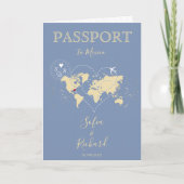 Wereldkaart Baby Blue  Wedding Destination Passpor (Voorkant)
