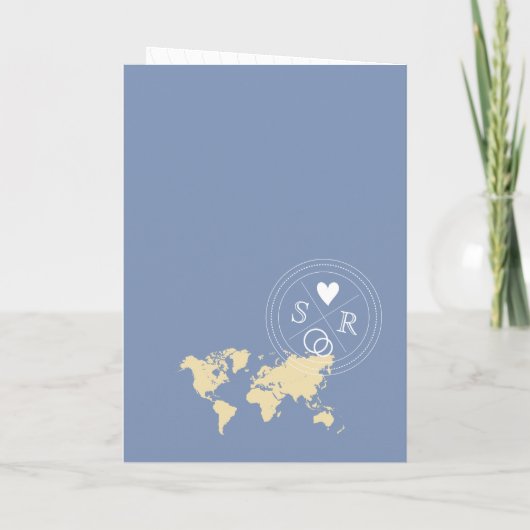 Wereldkaart Baby Blue  Wedding Destination Passpor (Achterkant)