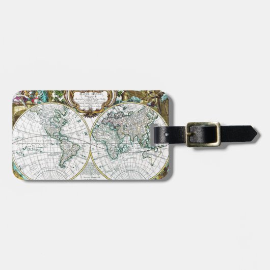 wereldkaart bagagelabel (Voorkant horizontaal)