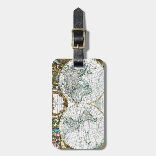 wereldkaart bagagelabel (Voorkant verticaal)