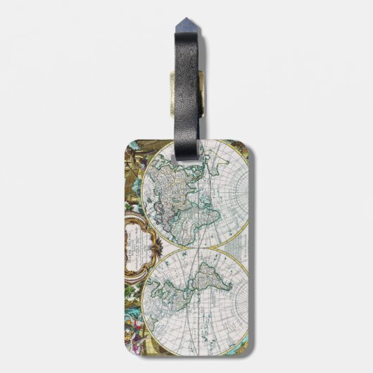 wereldkaart bagagelabel (Achterkant verticaal)