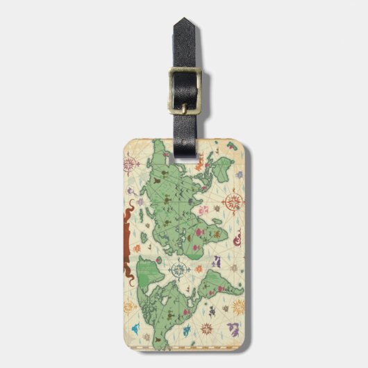  wereldkaart bagagelabel (Voorkant verticaal)