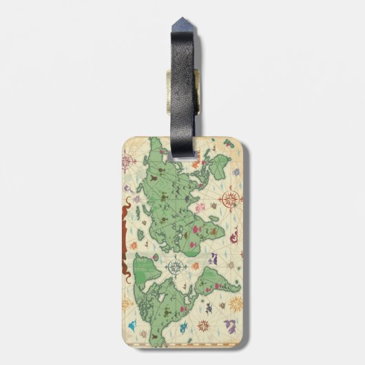  wereldkaart bagagelabel (Achterkant verticaal)