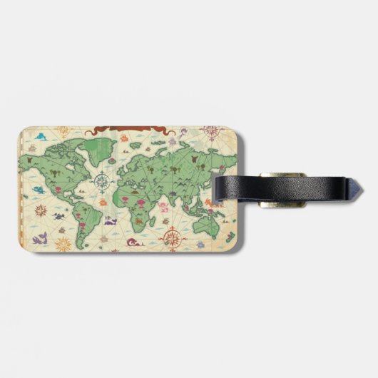  wereldkaart bagagelabel (Achterkant horizontaal)